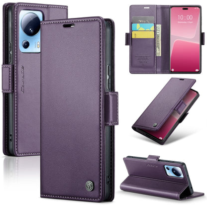 For Xiaomi 13 Lite CaseMe 023 Butterfly Buckle Litchi Texture RFID Anti-theft Leather Phone Case(Pearly Purple) - 13 Lite Cases by CaseMe | Online Shopping UK | buy2fix