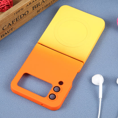 For Samsung Galaxy Z Flip3 5G Liquid TPU Silicone Gradient MagSafe Phone Case(Orange Yellow) - Galaxy Phone Cases by buy2fix | Online Shopping UK | buy2fix