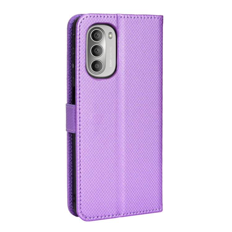 For Motorola Moto G52J 5G Diamond Texture Leather Phone Case(Purple) - Motorola Cases by buy2fix | Online Shopping UK | buy2fix