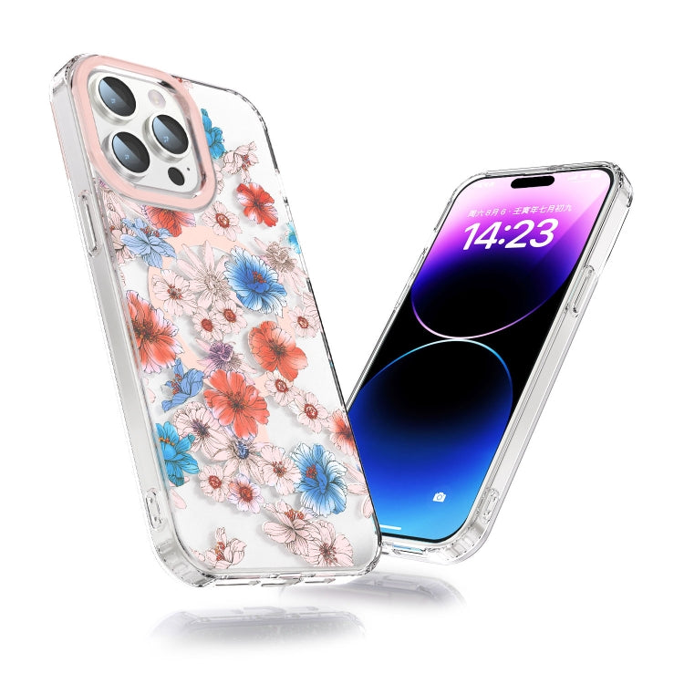 For iPhone 11 Pro Max MagSafe Magnetic TPU Phone Case(White Blue Flower) - iPhone 11 Pro Max Cases by buy2fix | Online Shopping UK | buy2fix