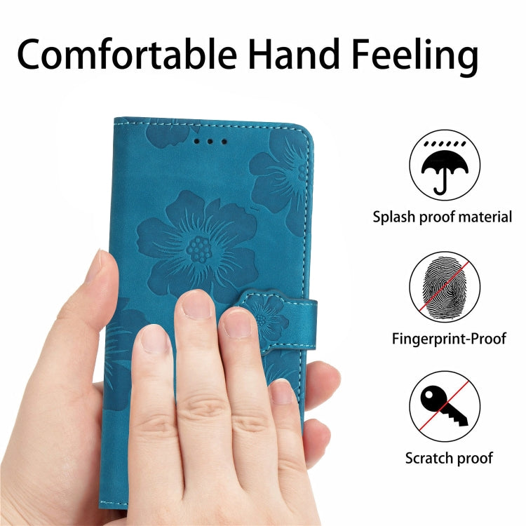 For Xiaomi 12 Pro Flower Embossing Pattern Leather Phone Case(Blue) - 12 Pro Cases by buy2fix | Online Shopping UK | buy2fix