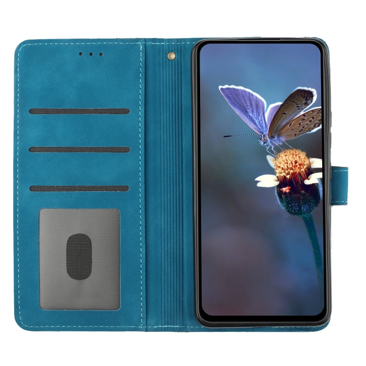 For Xiaomi Redmi 10 2022 Flower Embossing Pattern Leather Phone Case(Blue) - Xiaomi Cases by buy2fix | Online Shopping UK | buy2fix