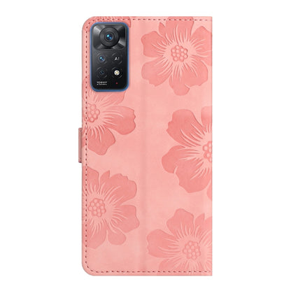 For Xiaomi Redmi Note 11 Pro 5G Global Flower Embossing Pattern Leather Phone Case(Pink) - Redmi Note 11 Pro Case by buy2fix | Online Shopping UK | buy2fix