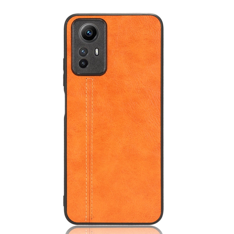 For Xiaomi Redmi Note 12S 4G Sewing Cow Pattern Skin PC + PU + TPU Phone Case(Orange) - Xiaomi Cases by buy2fix | Online Shopping UK | buy2fix