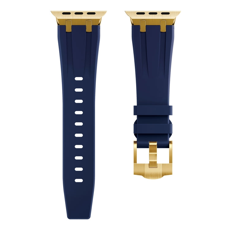 AP Silicone Watch Band For Apple Watch SE 40mm(Gold Blue) - Watch Bands by buy2fix | Online Shopping UK | buy2fix