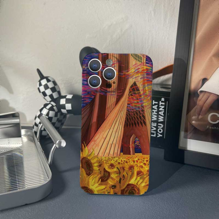 For iPhone 14 Pro Max Precise Hole Oil Painting Pattern PC Phone Case(Architectural Painting) - iPhone 14 Pro Max Cases by buy2fix | Online Shopping UK | buy2fix