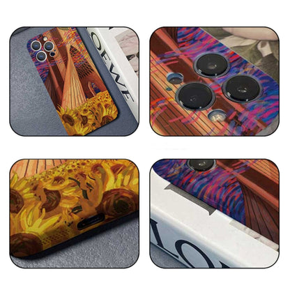 For iPhone 14 Pro Max Precise Hole Oil Painting Pattern PC Phone Case(Architectural Painting) - iPhone 14 Pro Max Cases by buy2fix | Online Shopping UK | buy2fix