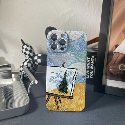 For iPhone 8 Plus / 7 Plus Precise Hole Oil Painting Pattern PC Phone Case(Landscape Painting) - More iPhone Cases by buy2fix | Online Shopping UK | buy2fix