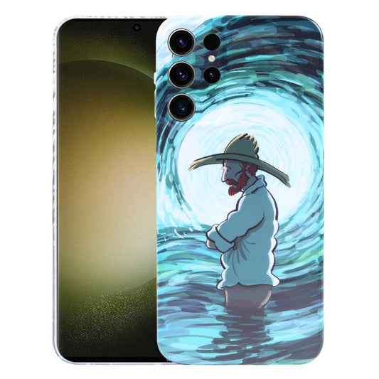 For Samsung Galaxy S23 Ultra 5G Precise Hole Oil Painting Pattern PC Phone Case(Thinker) - Galaxy S23 Ultra 5G Cases by buy2fix | Online Shopping UK | buy2fix