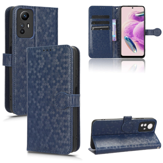 For Xiaomi Redmi Note 12S 4G Honeycomb Dot Texture Leather Phone Case(Blue) - Xiaomi Cases by buy2fix | Online Shopping UK | buy2fix