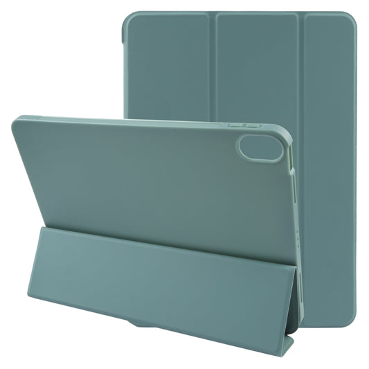 For iPad 10.9 2022 / Air 5 / Air 4 GEBEI 3-folding Holder Shockproof Flip Leather Tablet Case(Dark Green) - iPad 10th Gen 10.9 Cases by GEBEI | Online Shopping UK | buy2fix