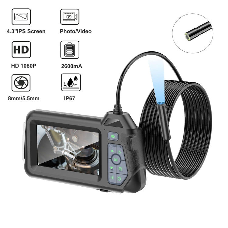 M60 4.3 inch Single Camera with Screen Endoscope, Length:10m(8mm) -  by buy2fix | Online Shopping UK | buy2fix