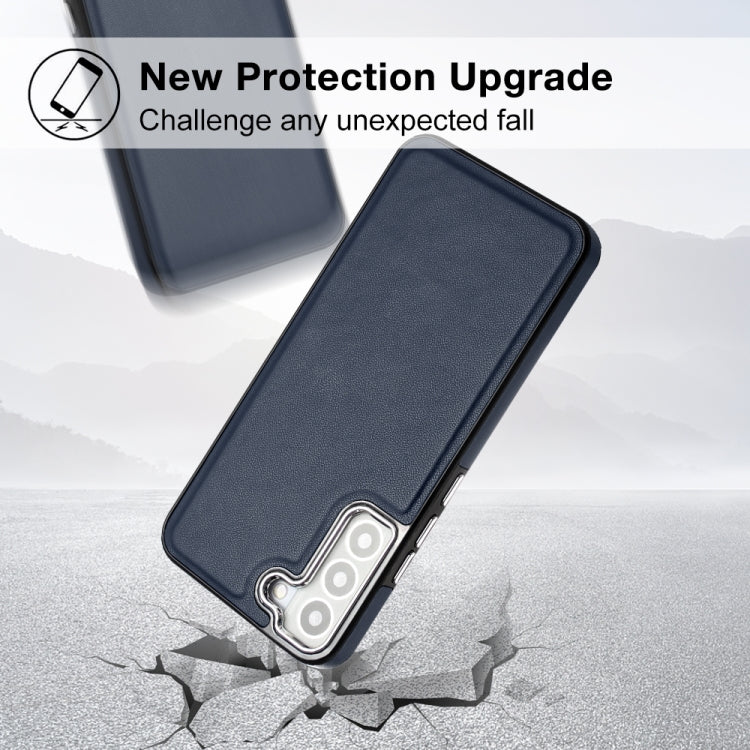 For Samsung Galaxy S23 Leather Texture Full Coverage Phone Case(Blue) - Galaxy S23 5G Cases by buy2fix | Online Shopping UK | buy2fix