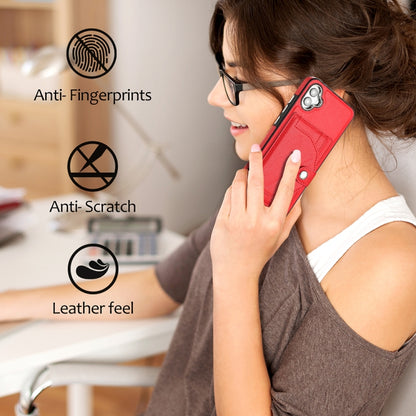 For Samsung Galaxy A04E / F04 / M04 Shockproof Leather Phone Case with Card Holder(Red) - Galaxy Phone Cases by buy2fix | Online Shopping UK | buy2fix