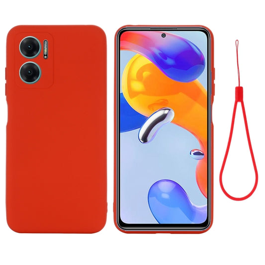 For Xiaomi Redmi 11 Prime 5G Pure Color Liquid Silicone Shockproof Phone Case(Red) - Xiaomi Cases by buy2fix | Online Shopping UK | buy2fix