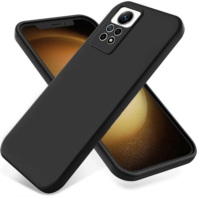 For Xiaomi Redmi Note 12 Pro 4G Pure Color Liquid Silicone Shockproof Phone Case(Black) - Xiaomi Cases by buy2fix | Online Shopping UK | buy2fix