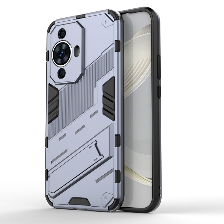 For Huawei nova 11 4G Punk Armor 2 in 1 PC + TPU Phone Case with Holder(Grey) - Huawei Cases by buy2fix | Online Shopping UK | buy2fix