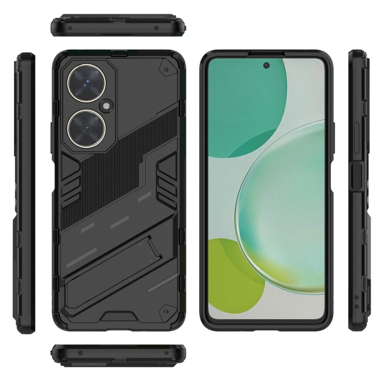 For Huawei nova 11i 4G Punk Armor 2 in 1 PC + TPU Phone Case with Holder(Black) - Huawei Cases by buy2fix | Online Shopping UK | buy2fix