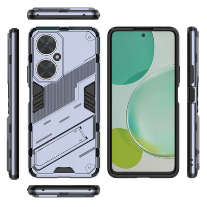 For Huawei nova 11i 4G Punk Armor 2 in 1 PC + TPU Phone Case with Holder(Grey) - Huawei Cases by buy2fix | Online Shopping UK | buy2fix