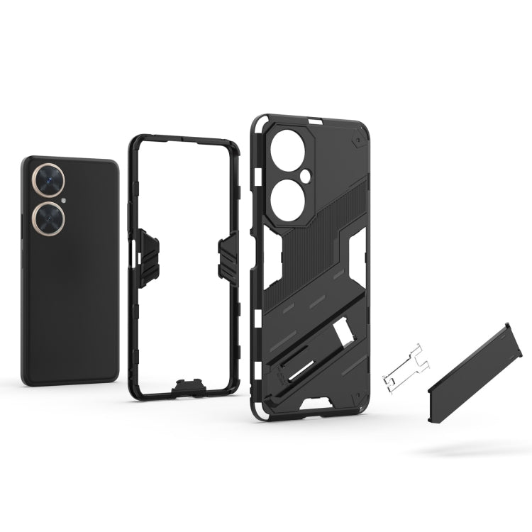 For Huawei nova 11i 4G Punk Armor 2 in 1 PC + TPU Phone Case with Holder(Grey) - Huawei Cases by buy2fix | Online Shopping UK | buy2fix