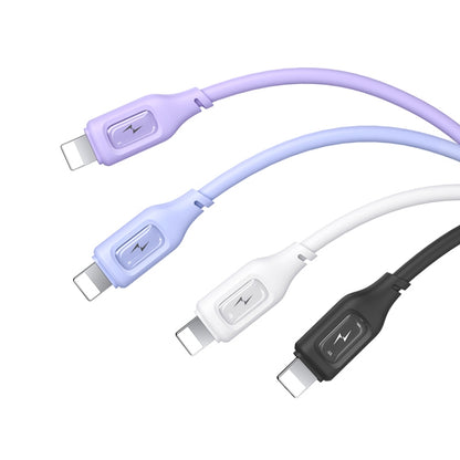 USAMS US-SJ618 2.4A USB to 8 Pin Silicone Data Cable, Length: 1m(White) - Normal Style Cable by USAMS | Online Shopping UK | buy2fix