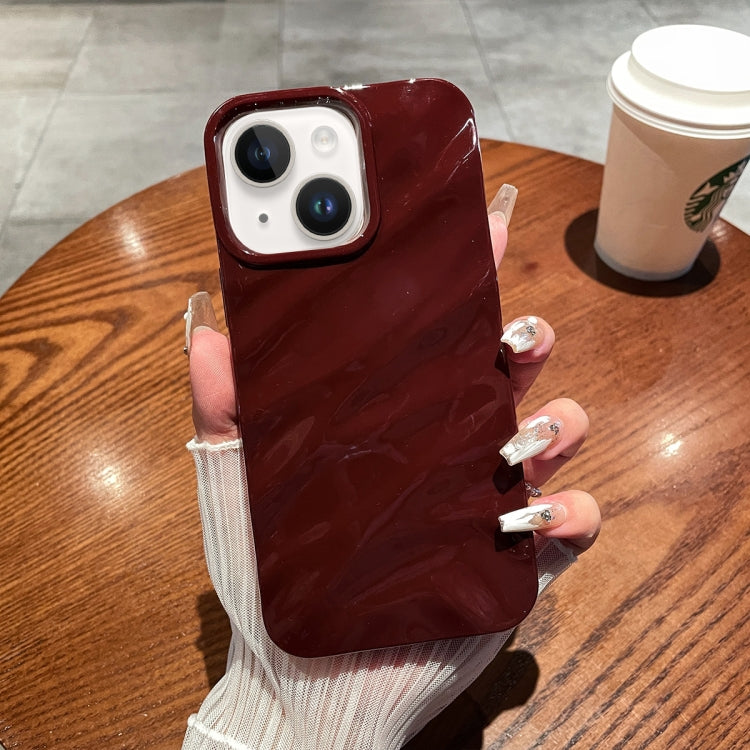 For iPhone 14 /13 Solid Color Wave Texture TPU Phone Case(Wine Red) - iPhone 14 Cases by buy2fix | Online Shopping UK | buy2fix