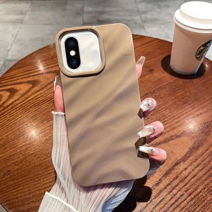 For iPhone XS Max Solid Color Wave Texture TPU Phone Case(Brown) - More iPhone Cases by buy2fix | Online Shopping UK | buy2fix