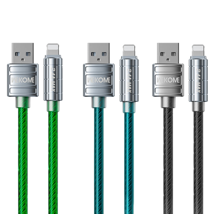 WK WDC-203i 2.4A USB to 8 Pin Data Cable, Length: 1m(Green) - Normal Style Cable by WK | Online Shopping UK | buy2fix