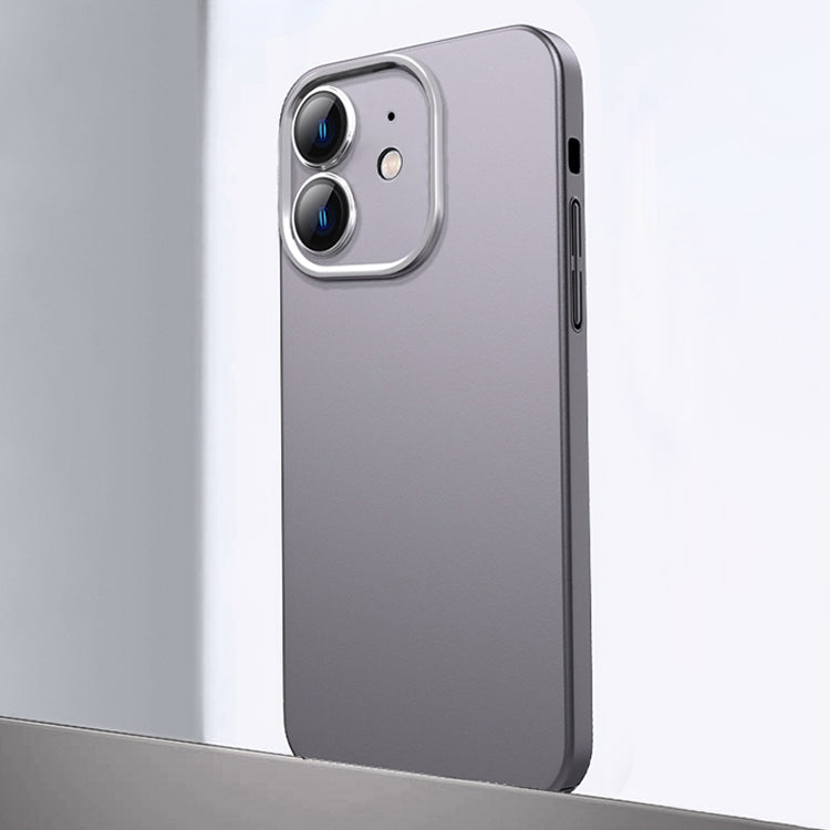 For iPhone 12 Frosted Metal Material Phone Case with Lens Protection(Grey) - iPhone 12 / 12 Pro Cases by buy2fix | Online Shopping UK | buy2fix