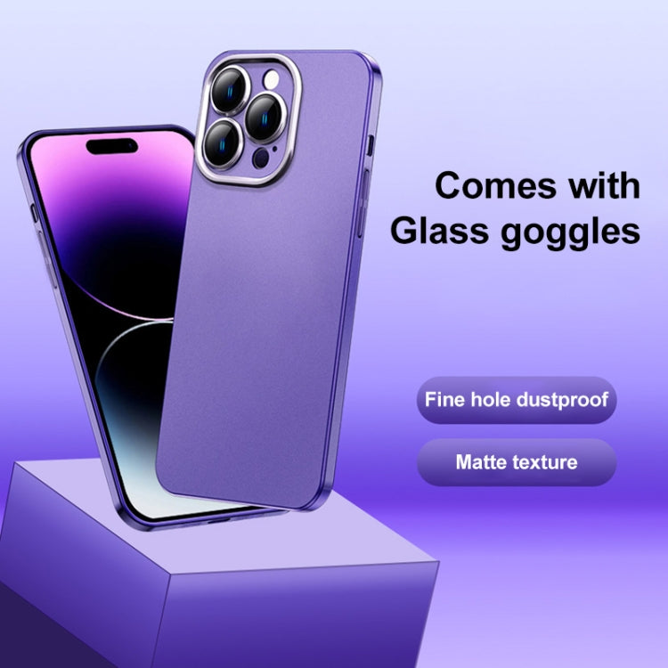 For iPhone 12 Pro Frosted Metal Material Phone Case with Lens Protection(Dark Blue) - iPhone 12 / 12 Pro Cases by buy2fix | Online Shopping UK | buy2fix