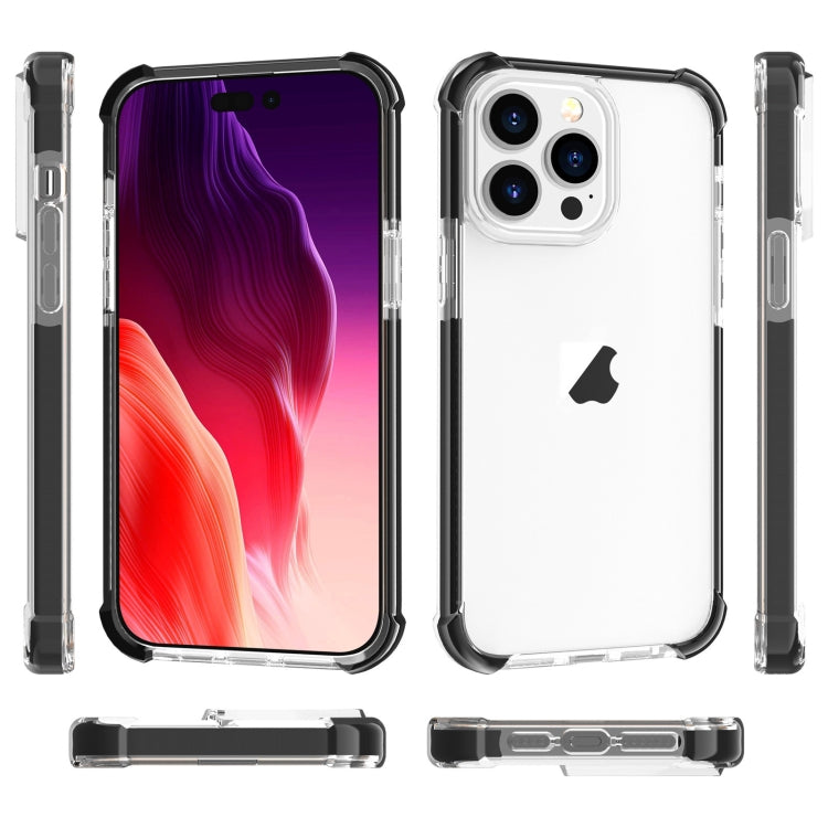 For iPhone 15 Pro Four-corner Shockproof TPU + Acrylic Phone Case(Black + Transparent) - iPhone 15 Pro Cases by buy2fix | Online Shopping UK | buy2fix