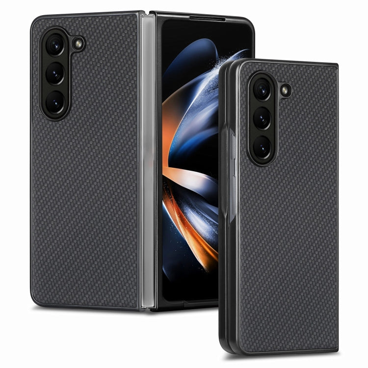 For Samsung Galaxy Z Fold5 Carbon Fiber Texture Back Cover Phone Case(Black) - Galaxy Z Fold5 Cases by buy2fix | Online Shopping UK | buy2fix