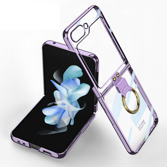 For Samsung Galaxy Z Flip5 GKK Electroplating Phone Case with Ring(Purple) - Galaxy Z Flip5 Cases by GKK | Online Shopping UK | buy2fix