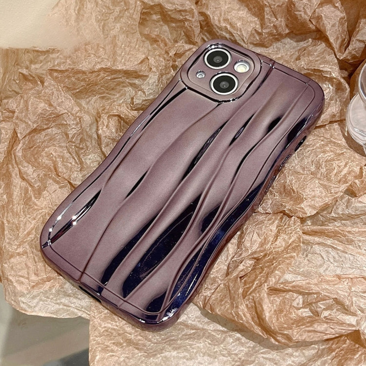 For iPhone 14 Electroplating Water Ripple TPU Phone Case(Purple) - iPhone 14 Cases by buy2fix | Online Shopping UK | buy2fix