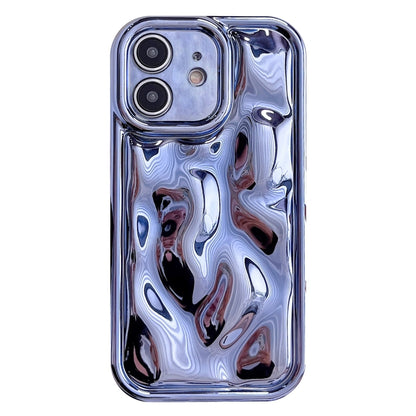 For iPhone 12 Electroplating Meteorite Texture TPU Phone Case(Blue) - iPhone 12 / 12 Pro Cases by buy2fix | Online Shopping UK | buy2fix