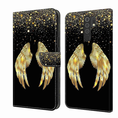 For Xiaomi Redmi 9 Crystal 3D Shockproof Protective Leather Phone Case(Golden Wings) - Xiaomi Cases by buy2fix | Online Shopping UK | buy2fix