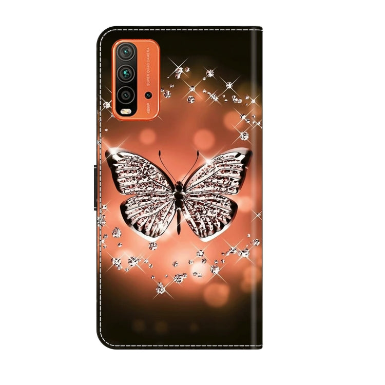 For Xiaomi Redmi 9T Crystal 3D Shockproof Protective Leather Phone Case(Crystal Butterfly) - Xiaomi Cases by buy2fix | Online Shopping UK | buy2fix