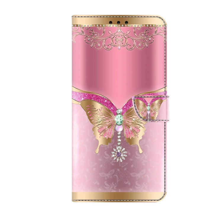 For Xiaomi 13 Crystal 3D Shockproof Protective Leather Phone Case(Pink Bottom Butterfly) - 13 Cases by buy2fix | Online Shopping UK | buy2fix