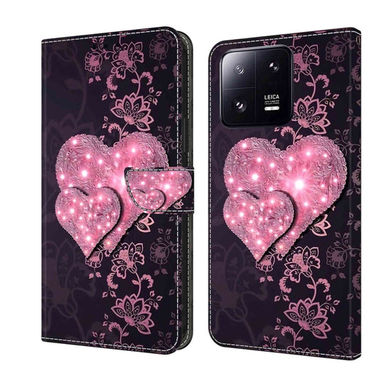 For Xiaomi 13 Pro Crystal 3D Shockproof Protective Leather Phone Case(Lace Love) - 13 Pro Cases by buy2fix | Online Shopping UK | buy2fix