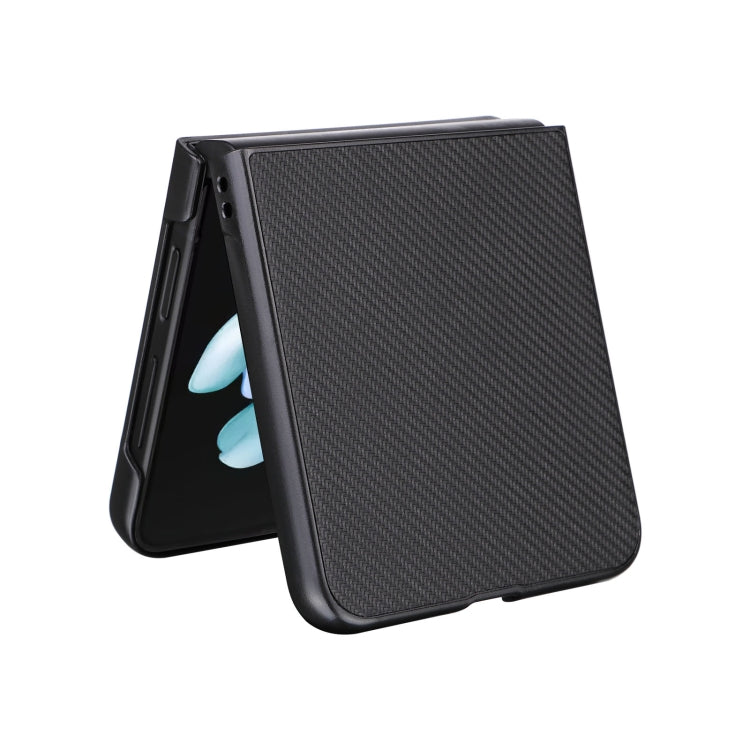 For Samsung Galaxy Z Flip5 5G PU Leather PC Phone Case(Black) - Galaxy Z Flip5 Cases by buy2fix | Online Shopping UK | buy2fix