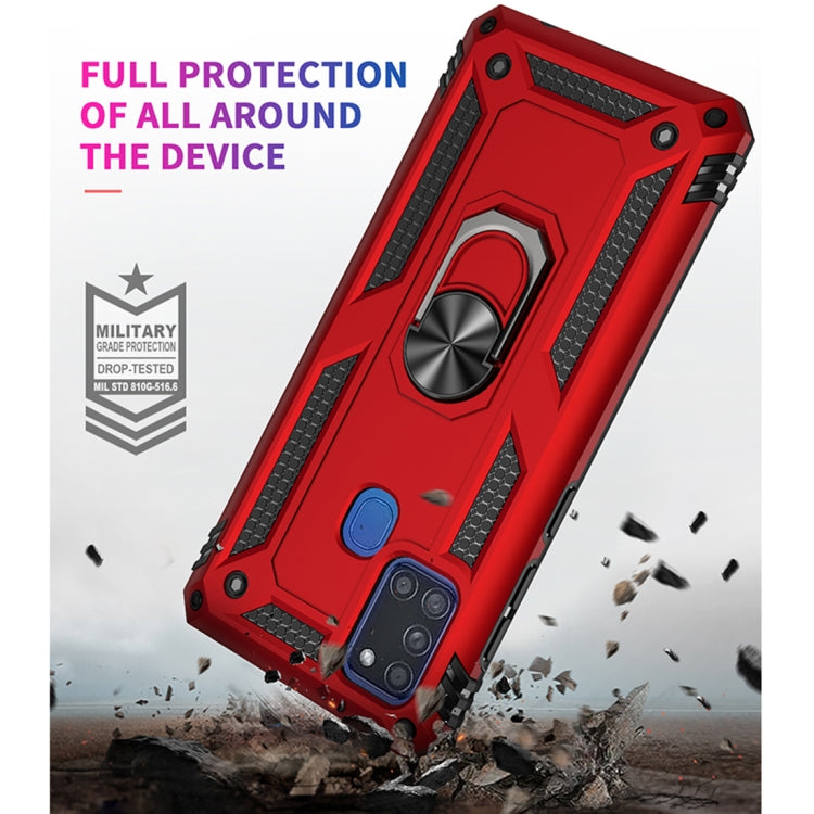 For Samsung Galaxy A21s Shockproof TPU + PC Protective Case with 360 Degree Rotating Holder(Blue) - Galaxy Phone Cases by buy2fix | Online Shopping UK | buy2fix