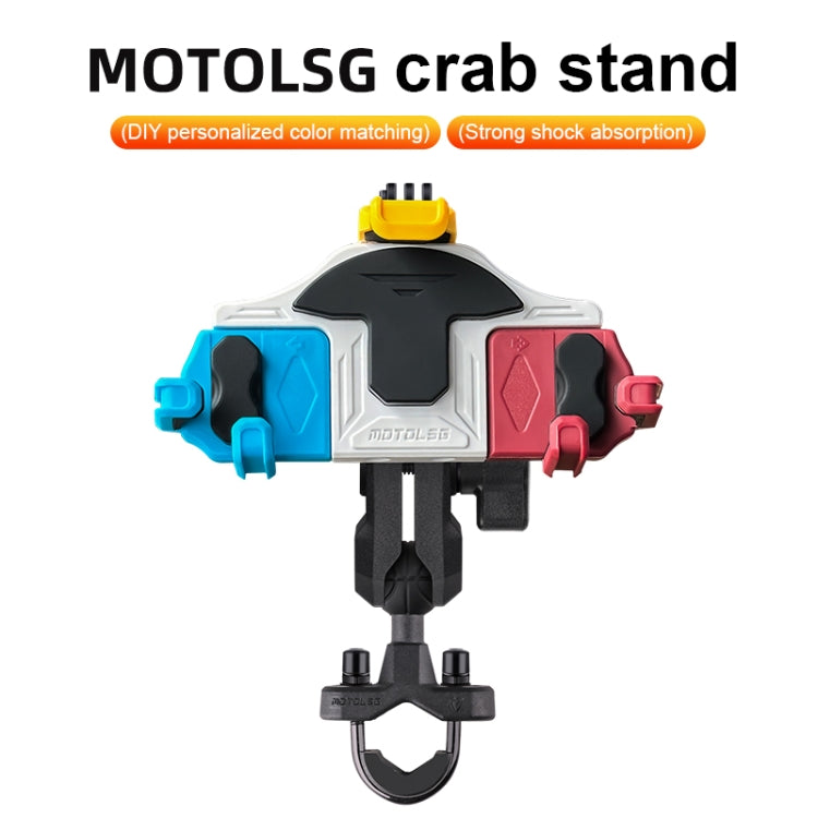 MOTOSLG Crab Motorcycle Phone Clamp Bracket U-Type Headbar Mount(Black) - Holder by MOTOLSG | Online Shopping UK | buy2fix