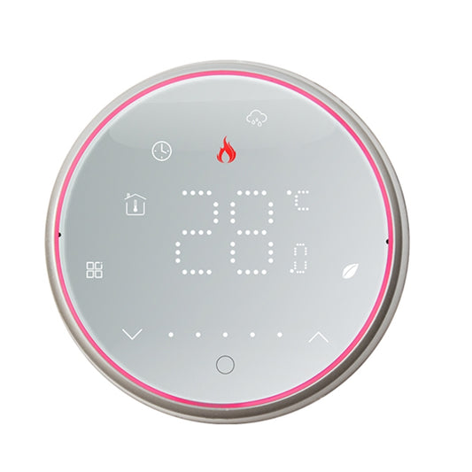 BHT-6001GBL 95-240V AC 16A Smart Round Thermostat Electric Heating LED Thermostat Without WiFi(White) - Thermostat & Thermometer by buy2fix | Online Shopping UK | buy2fix