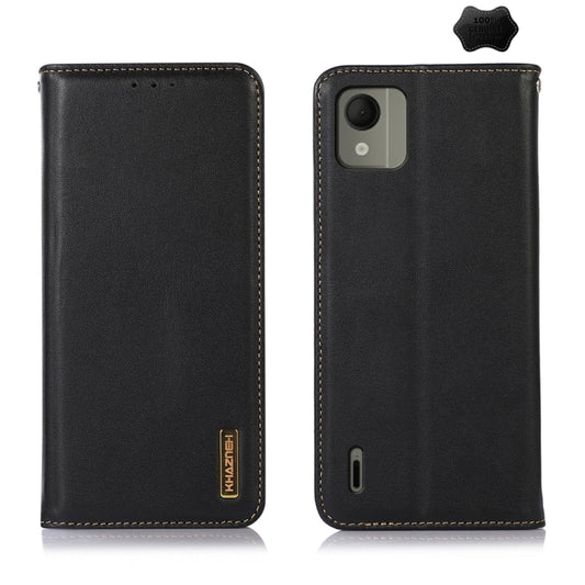 For Nokia C110 KHAZNEH Nappa Top Layer Cowhide Leather Phone Case(Black) - Nokia Cases by buy2fix | Online Shopping UK | buy2fix
