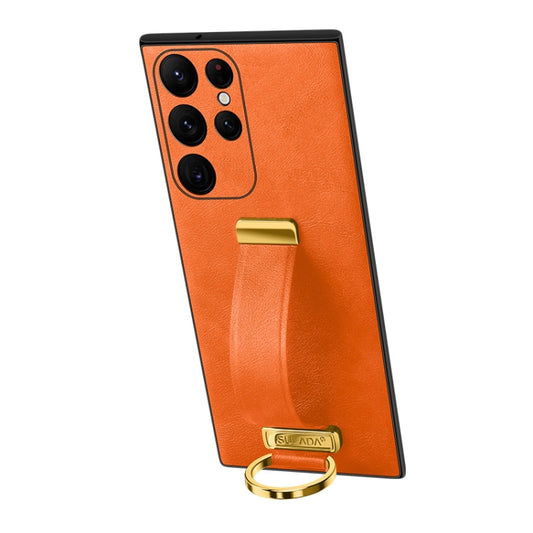 For Samsung Galaxy S23 Ultra 5G SULADA PC + Leather Texture Skin Feel Shockproof Phone Case(Orange) - Galaxy S23 Ultra 5G Cases by SULADA | Online Shopping UK | buy2fix