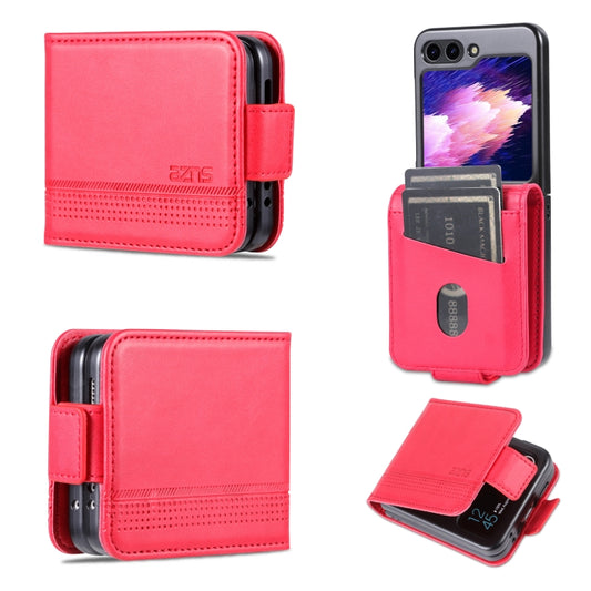 For Samsung Galaxy Z Flip5 5G AZNS Magnetic Calf Texture Flip Leather Phone Case(Red) - Galaxy Z Flip5 Cases by AZNS | Online Shopping UK | buy2fix