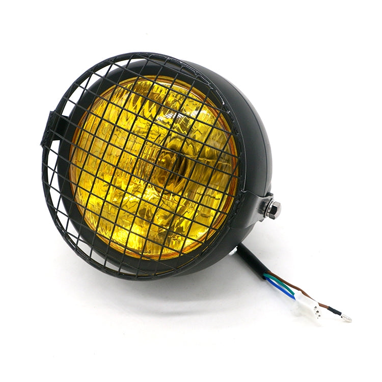 Motorcycle Reticular Retro Lamp LED Headlight Modification Accessories for Halley / Honda CG125 / Suzuki GN125(Yellow) - In Car by buy2fix | Online Shopping UK | buy2fix