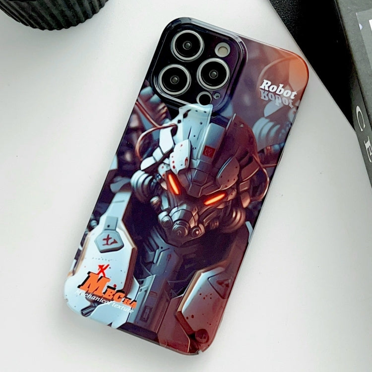 For iPhone 13 Pro Max Painted Pattern Precise Hole PC Phone Case(Orange Robot) - iPhone 13 Pro Max Cases by buy2fix | Online Shopping UK | buy2fix