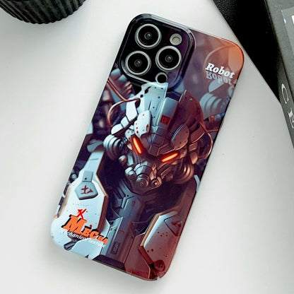 For iPhone 11 Pro Max Painted Pattern Precise Hole PC Phone Case(Orange Robot) - iPhone 11 Pro Max Cases by buy2fix | Online Shopping UK | buy2fix