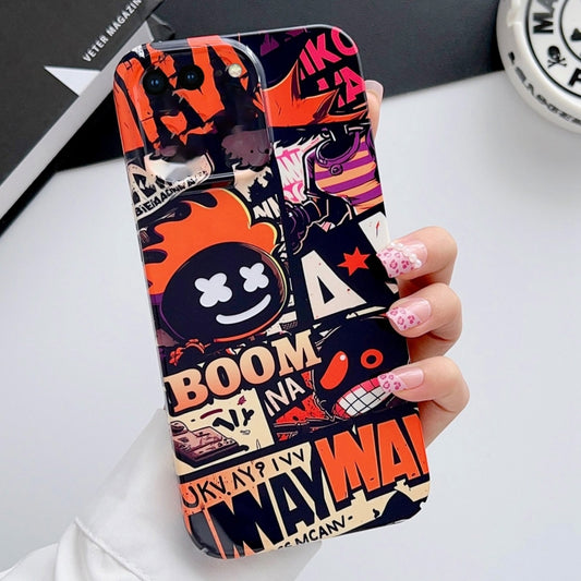 For iPhone 8 Plus / 7 Plus Painted Pattern Precise Hole PC Phone Case(Orange Comics) - More iPhone Cases by buy2fix | Online Shopping UK | buy2fix